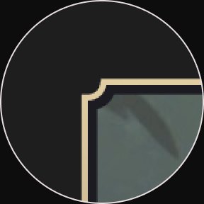 Close crop of a Legends of Runeterra panel corner: single thin gold rule, generous radius.