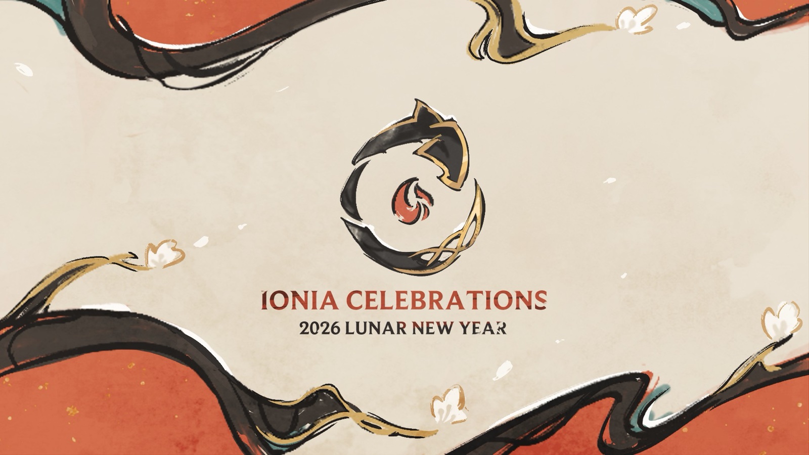 Ionia Celebrations primary mark on ink-washed paper