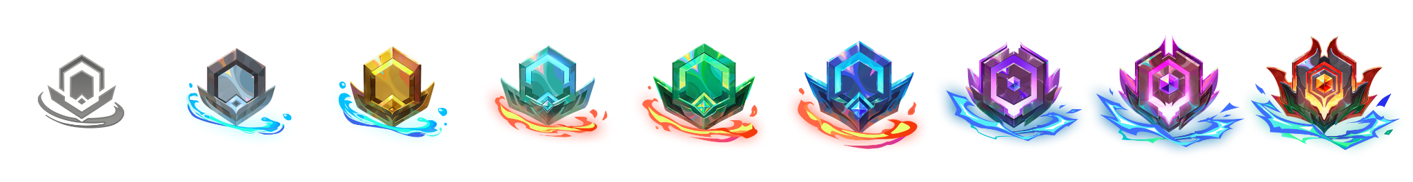 All nine emblems
