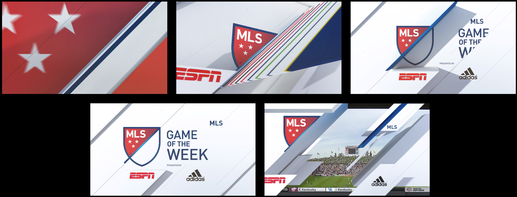MLS broadcast branding — stars panel and MLS/ESPN shield