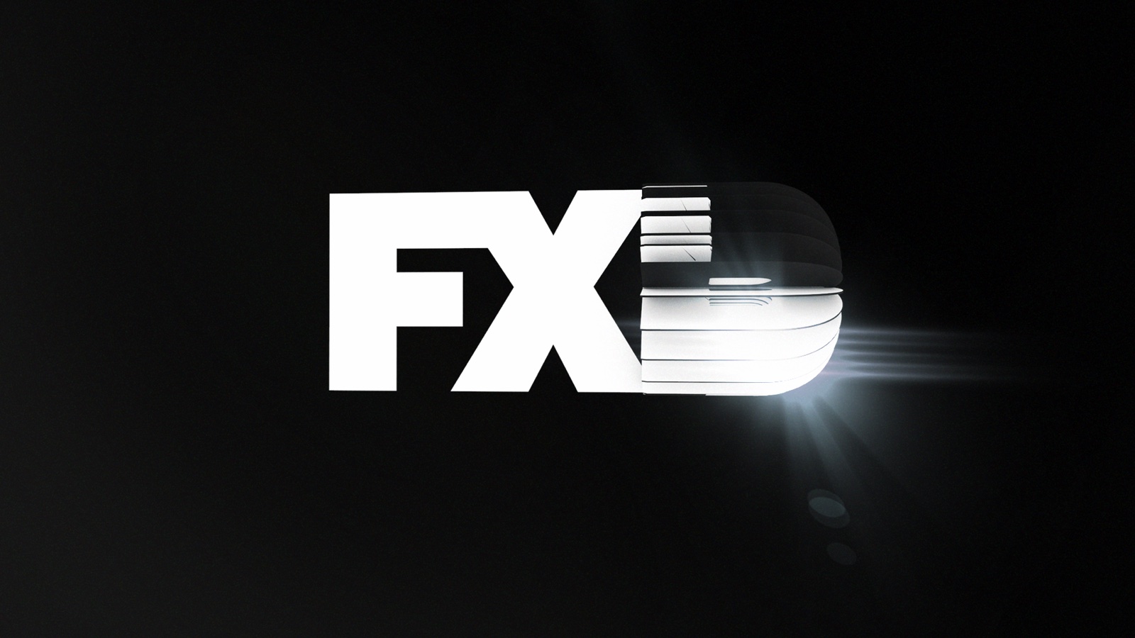 FX network branding — the FX logo resolving in motion blur