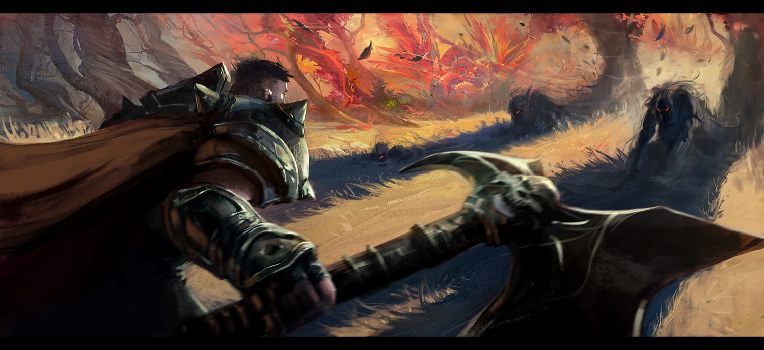 League of Runeterra launch promo — Darius in the forest