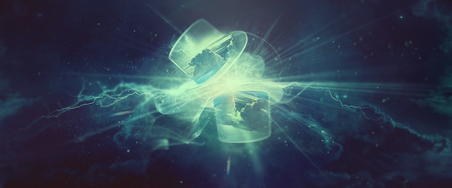 Now You See Me — a glowing green form suspended in a dark space