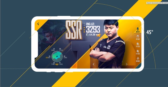 SSR player card shown in a phone at the 45 degree brand angle.