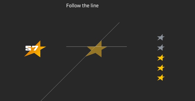 Star rating spec: follow the line construction and the five star states.
